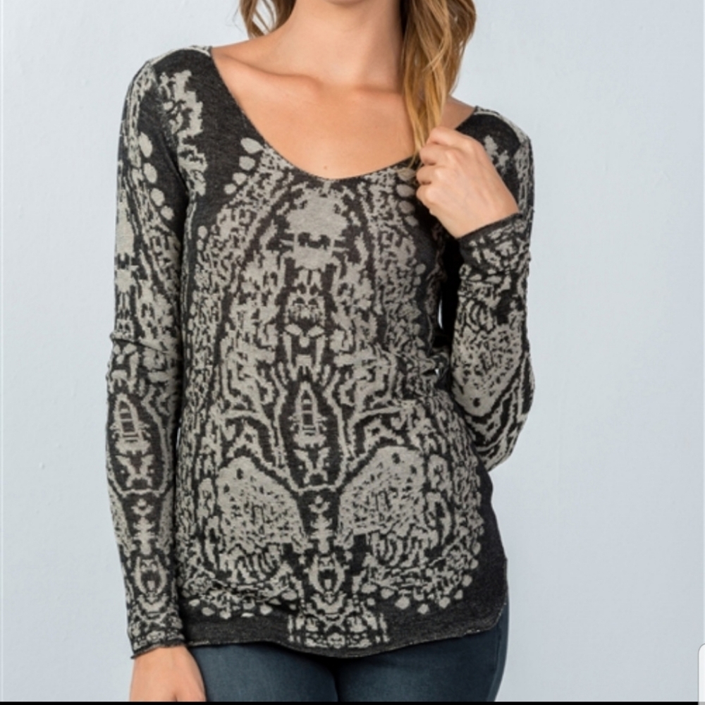 Boho Textured Knit Lightweight Top